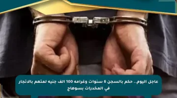 عاجل اليوم.. حكم بالسجن 6 سنوات وغرامة 100 ألف جنيه لمتهم بالاتجار في المخدرات بسوهاج